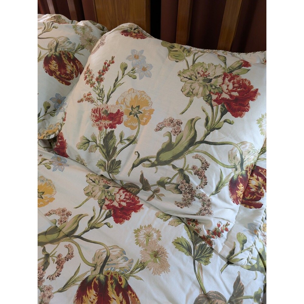 Rose Tree Home Abigail Floral Queen Comforter 2 Pillow Shams Cream Sage Green